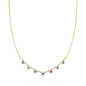 Ross-Simons 1.20 ct. t.w. Multi-Gemstone Necklace in 18kt Gold Over Sterling Size 18 - 1 of 3