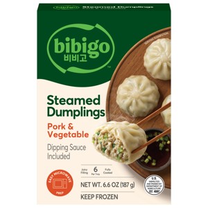 Bibigo Frozen Steamed Dumplings Pork & Vegetable - 6.6oz - 1 of 4