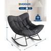 Outdoor Papasan Rocking Chair with Sturdy Metal Frame, Oversized Rattan Egg Rocker for Patio Balcony Backyard Porch Bedroom - 2 of 4
