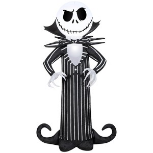 Gemmy Airblown Inflatable Jack Skellington w/Stylized Collar Disney, 3.5 ft Tall, Multicolored - 1 of 4