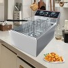 Acekool 6L Commercial Deep Fryer, Countertop Electric Fryer with Basket & Lid, Adjustable Temp Control, Stainless Steel for Restaurant & Home - 3 of 4