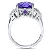 Pompeii3 4 1/4ct Cushion Amethyst Vintage Diamond Ring 14K White Gold - 2 of 4
