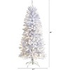Slim White Artificial Christmas Tree with Warm White LED Lights & Branches – Sleek Seasonal Holiday X-Mas Glow - 3 of 4