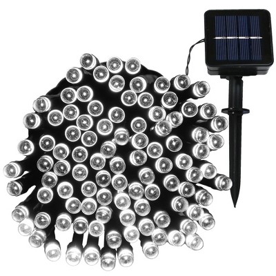Sunnydaze Outdoor Solar Powered 100 Count Tree Patio Deck Railing LED Fairy String Lights - 34' - White