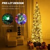 Whisen 7.5FT Prelit Artificial Christmas Tree with 220 LED Lights and 519 Branch Tips, Metal Stand - 4 of 4