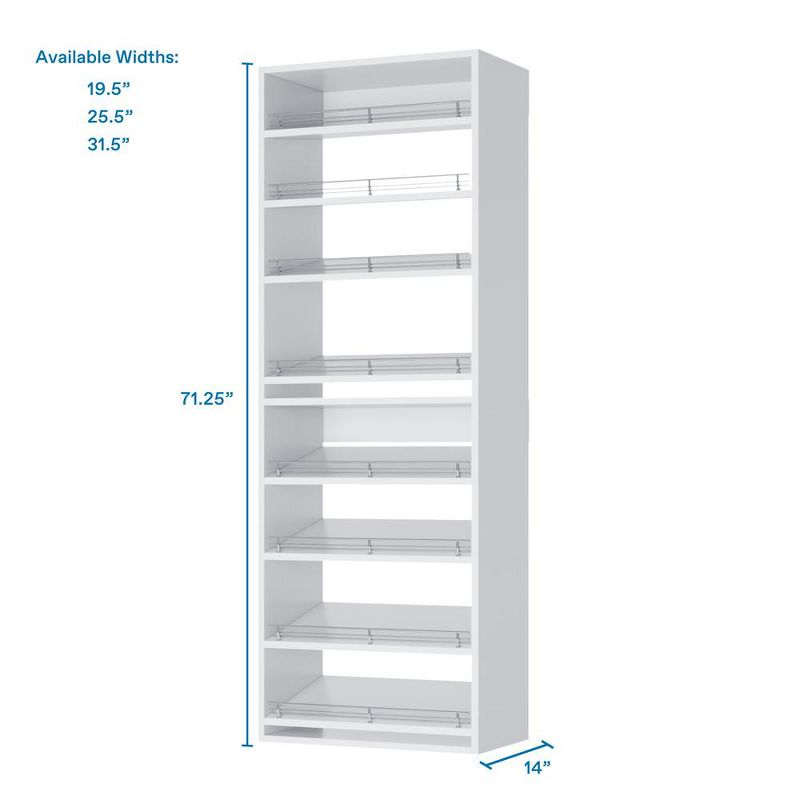 Modular Closets Built-in Closet Tower With Slanted Shoe Shelves, 4 of 6