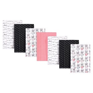 Hudson Baby Infant Girl Cotton Flannel Burp Cloths 7pk, Bonjour, One Size - 1 of 1