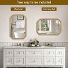 Spassway Sets of 2 Irregular Rectangle Wall Mirrors with Round Edge Wood Frame Wall Mounted Vanity Mirror Decorative for Bedroom Bathroom Living Room - 3 of 4