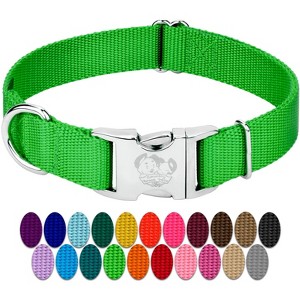 Country Brook Petz Premium Nylon Dog Collar with Metal Buckle for Small Medium Large Breeds - Vibrant 30+ Color Selection - 1 of 4