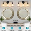 POWLIG 22-in 3-Light Modern Matte Black Dimmable Bathroom Vanity Light with Cone Clear Glass Shade - 4 of 4