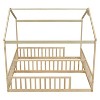 PAGED Full Size Floor Bed House Shaped Modern Pine Bed Frame with Guardrail for Bedroom - 3 of 4