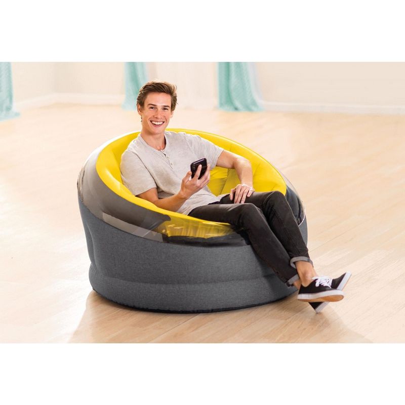 Intex Empire Inflatable Chair Yellow 44" X 43" X 27", 2 of 4