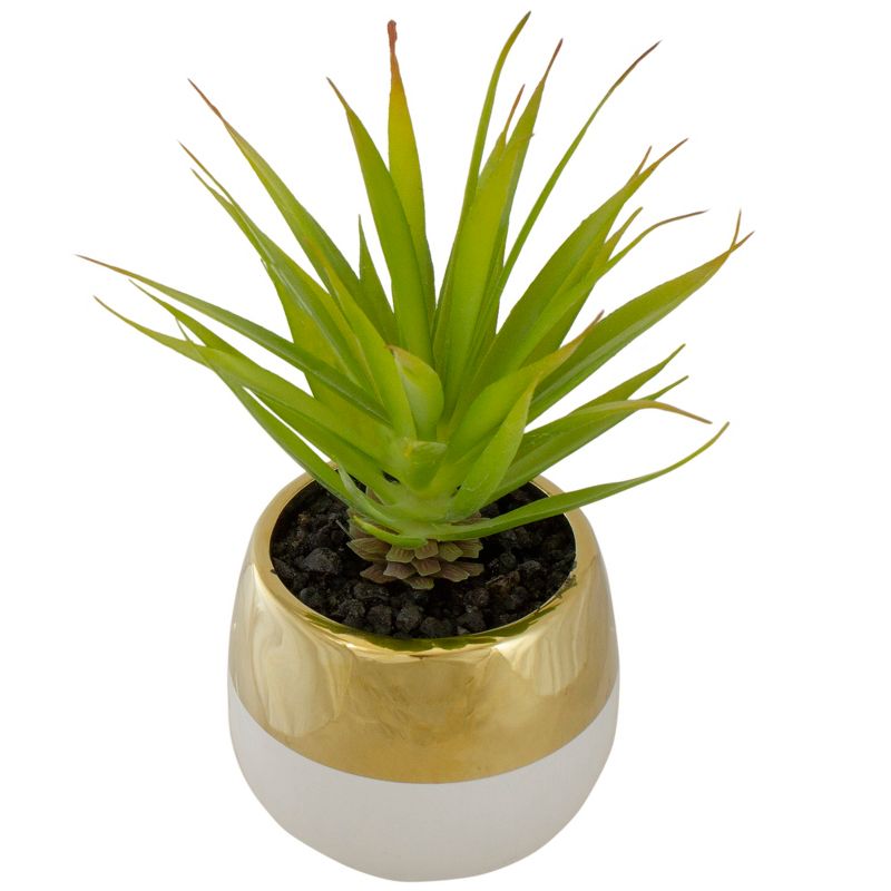 Northlight 7" Potted Green Artificial Sword Grass Plant, 3 of 5