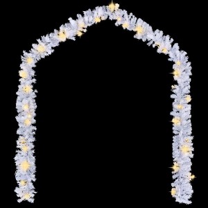 vidaXL 16 ft White PVC Christmas Garland with Adjustable LED Lights, Perfect for Indoor and Outdoor Holiday Decoration, Economical and Easy to Store - 1 of 4