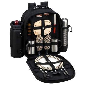 Picnic at Ascot - Deluxe Equipped 2 Person Picnic Cooler Backpack with Coffee Service & Insulated Beverage Holder