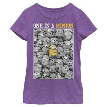 Girl's Despicable Me Minions One In A Minion Color Pop Out T-Shirt