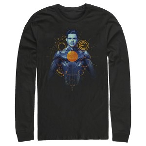 Men's Marvel Eternals Ikaris Circles Long Sleeve Shirt - 1 of 4