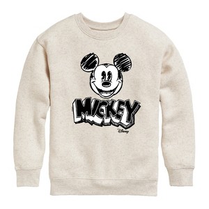 Boys' - Disney - Mickey Mouse Sketched Graphic Long Sleeve Fleece Sweatshirt - 1 of 4