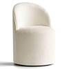 Set of 2 Modern Chenille Upholstered Dining Chairs with Wheels, Curved Back Barrel Rolling Chairs for Kitchen or Dining Room - Panipeachy - 2 of 4