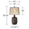 Franklin Iron Works Kelly 25 1/2" High Farmhouse Rustic Country Cottage Table Lamp Brown Single Mice Shade Living Room Bedroom (Colors May Vary) - 4 of 4