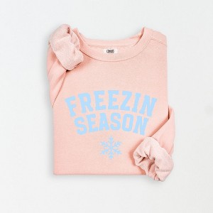 Simply Sage Market Women's Lightweight Garment Dyed Graphic Sweatshirt Freezin Season - 1 of 4