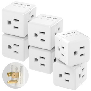 Fosmon [ETL Listed] 3-Outlet Wall Outlet Extender, 3-Prong Grounded Indoor Compact Outlet Plug Splitter, Portable Mini Outlet for Travel - 1 of 4