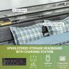King Size Upholstered Platform Bed with Storage Headboard and LED Lights - 4 of 4