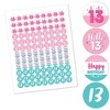 Big Dot of Happiness Girl 13th Birthday - Official Teenager Birthday Party Round Candy Sticker Favors - Labels Fits Chocolate Candy (1 sheet of 108) - 2 of 4