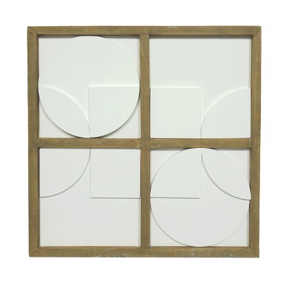VIP Wood 12 in. Brown Geometric Wall Art
