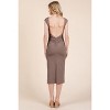 Slickblue Women’s Midi Dress, Boatneck with Cap Sleeve, Open Back Ribbed Design, 3 Color Options, Size S-L - 4 of 4