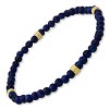 Steeltime  men's sterling silver and blue lapis beaded stretch bracelet - 2 of 3
