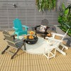 Tangkula 4PCS Patio Folding Adirondack Chair Weather Resistant Cup Holder Yard - 3 of 4