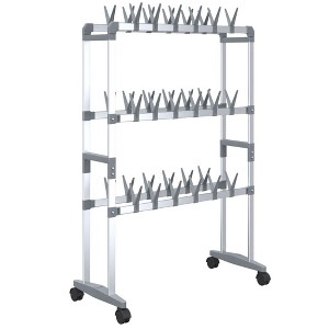 vidaXL Shoe Rack with Wheels Silver 26"x10.6"x39.4" - 1 of 4