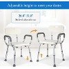Shower Seat with Adjustable Height, Padded Armrests and Backrest, 350 Lb Capacity, Slip-Resistant Bathtub Shower Chair for Seniors and Disabled - 3 of 4
