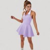 Anna-Kaci Active Women's Sleeveless Tennis Dress with Contrast Polo Collar and Flared Skirt Design - 3 of 4