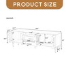 68.9'' Retro TV Stand for TVs up to 75 Inches, Entertainment Center Media Console with Fluted Glass Doors and Five Solid Wood Legs - Leovsnove - 3 of 4