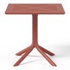 WestinTrends Playa 5-Piece Outdoor Resin Square Patio Dining Table Set with Modern Stackable Patio Dining Chairs, Red - 4 of 4