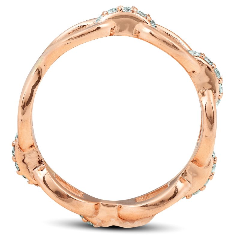Pompeii3 1/4Ct Diamond Link Fashion Ring Womens 14k Rose Gold Anniversary Band, 3 of 6