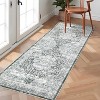 Elegant Floral Rug, Washable Low Pile Carpet, Foldable Non-Slip Runner, Easy Clean Accent Rug for Bedroom - 2 of 4