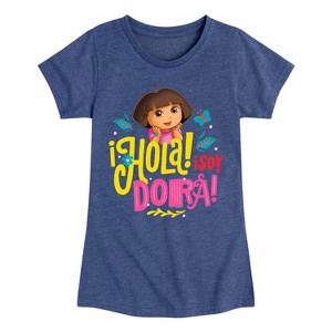 Girls' - Dora the Explorer - Hola Isoy Dora Fitted Short Sleeve Graphic T-Shirt - 1 of 4