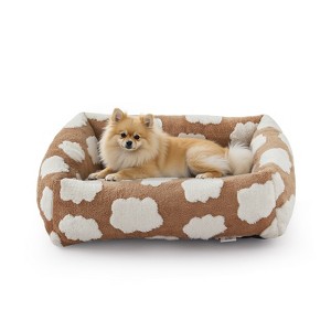 Dog Beds Large Sized Dog - Washable Furry Pet Beds, Rectangle Orthopedic Corduroy Fleece Puppy Beds with Removable Zipper Cover - 1 of 4