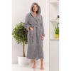 ADR Women's Robe, Plush Fleece Women's Bathrobe with Hood, Long Fluffy Fuzzy Bath Robe Pink Purple Plus Size - 2 of 4