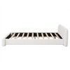 King Size White Boucle Upholstered Platform Bed Engineered Wood Frame Bed with 600lb Capacity - 4 of 4