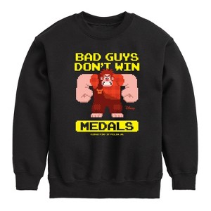 Boys' - Disney - Bad Guys Don't Win Medals Graphic Long Sleeve Fleece Sweatshirt - 1 of 4