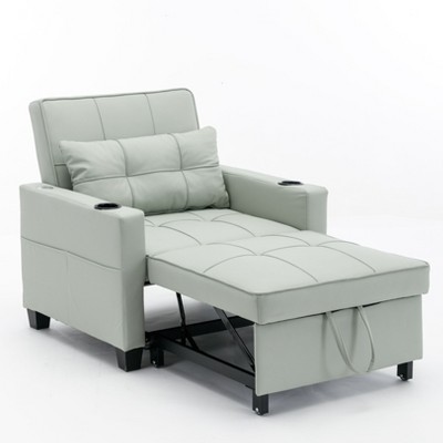 NicBex Modern Pull Out Sofa Bed Convertible Single Sofa Chair with Adjustable Back and USB Port for Living Room