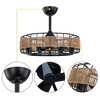 C Cattleya 23 in. 6-Light Black Ceiling Fan with Paper Rope Shade and Remote Control - 4 of 4