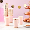 Juvale 50-Pack Light Pink Disposable Paper Cups with Gold Foil 12 oz Party Supplies - 2 of 4