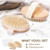 2 Pack Dry Brushing Body Brush, Natural Bristle Exfoliating Brush with Massage Nodes - 2 of 4
