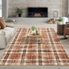 Machine Washable Indoor Modern Geometric Area Rugs Soft Low Pile Mat with Small Checkered Print - 3 of 4