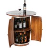 Vintiquewise Wine Barrel Round Table Wine Storage Cabinet - 4 of 4